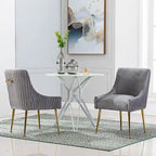 SEYNAR Modern Glam Velvet Dining Chair Set of 8 for Dining Room, Tufted Vanity Chair for Living Room (no table)