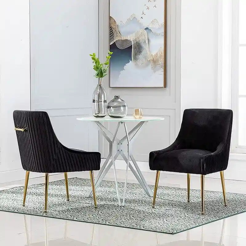 SEYNAR Modern Glam Velvet Dining Chair Set of 8 for Dining Room, Tufted Vanity Chair for Living Room (no table)