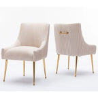 SEYNAR Modern Glam Velvet Dining Chair Set of 8 for Dining Room, Tufted Vanity Chair for Living Room (no table)