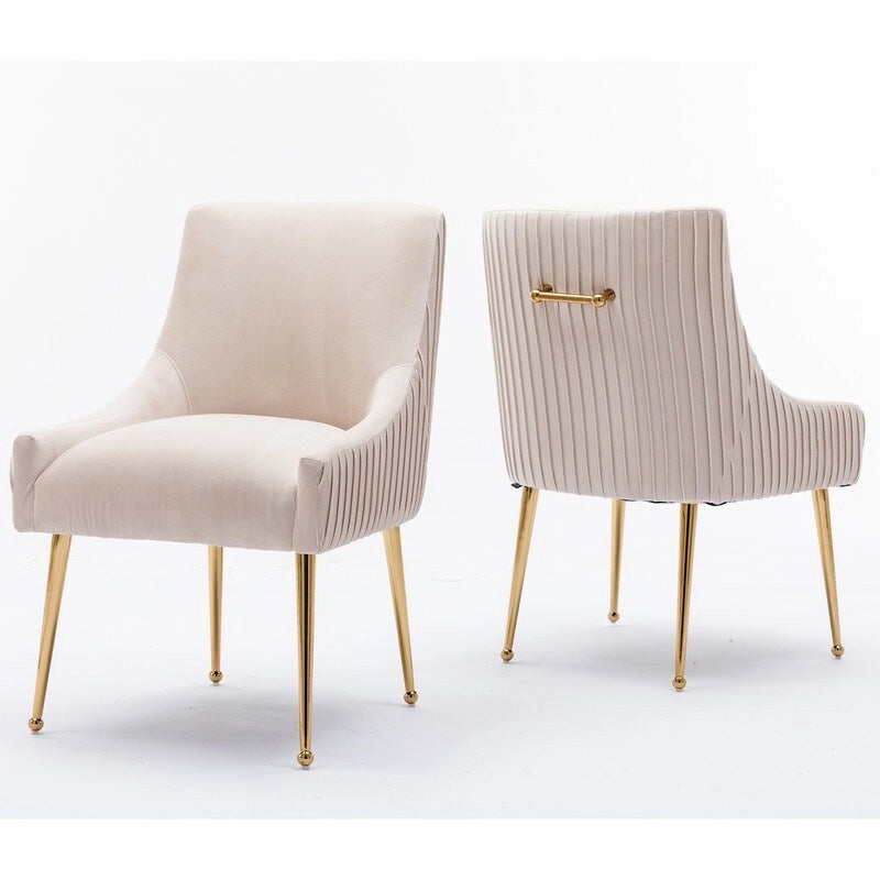 SEYNAR Modern Glam Velvet Dining Chair Set of 8 for Dining Room, Tufted Vanity Chair for Living Room (no table)