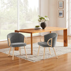 Art Leon Modern Fabric Accent Dining Wood Chair (Set of 2)