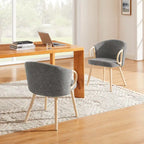 Art Leon Modern Fabric Accent Dining Wood Chair (Set of 2)