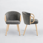 Art Leon Modern Fabric Accent Dining Wood Chair (Set of 2)