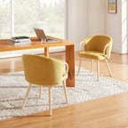 Art Leon Modern Fabric Accent Dining Wood Chair (Set of 2)