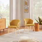 Art Leon Modern Fabric Accent Dining Wood Chair (Set of 2)