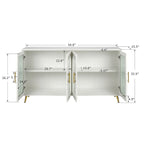 TV Stand for 65+ Inch TV, Wood TV Stand with Storage Cabinet & Adjustable Shelves, Media TV Console for Living Room Bedroom