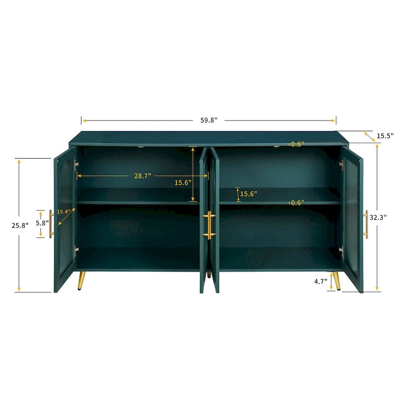 TV Stand for 65+ Inch TV, Wood TV Stand with Storage Cabinet & Adjustable Shelves, Media TV Console for Living Room Bedroom
