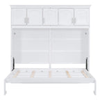 Nestfair Queen Size Murphy Bed Wall Bed with Top Cabinets
