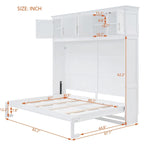 Nestfair Queen Size Murphy Bed Wall Bed with Top Cabinets