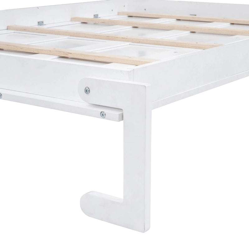 Nestfair Queen Size Murphy Bed Wall Bed with Top Cabinets