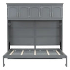 Nestfair Queen Size Murphy Bed Wall Bed with Top Cabinets
