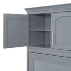 Nestfair Queen Size Murphy Bed Wall Bed with Top Cabinets