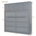 Nestfair Queen Size Murphy Bed Wall Bed with Top Cabinets