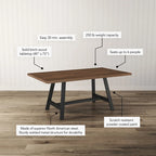 Amisco Otello 40 x 72 Solid Wood Dining Table