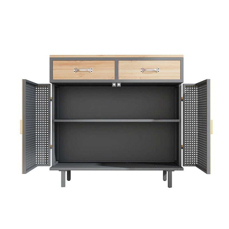 Modern Buffets Sideboard with Top Drawers, Freestanding Sideboard Storage Cabinet