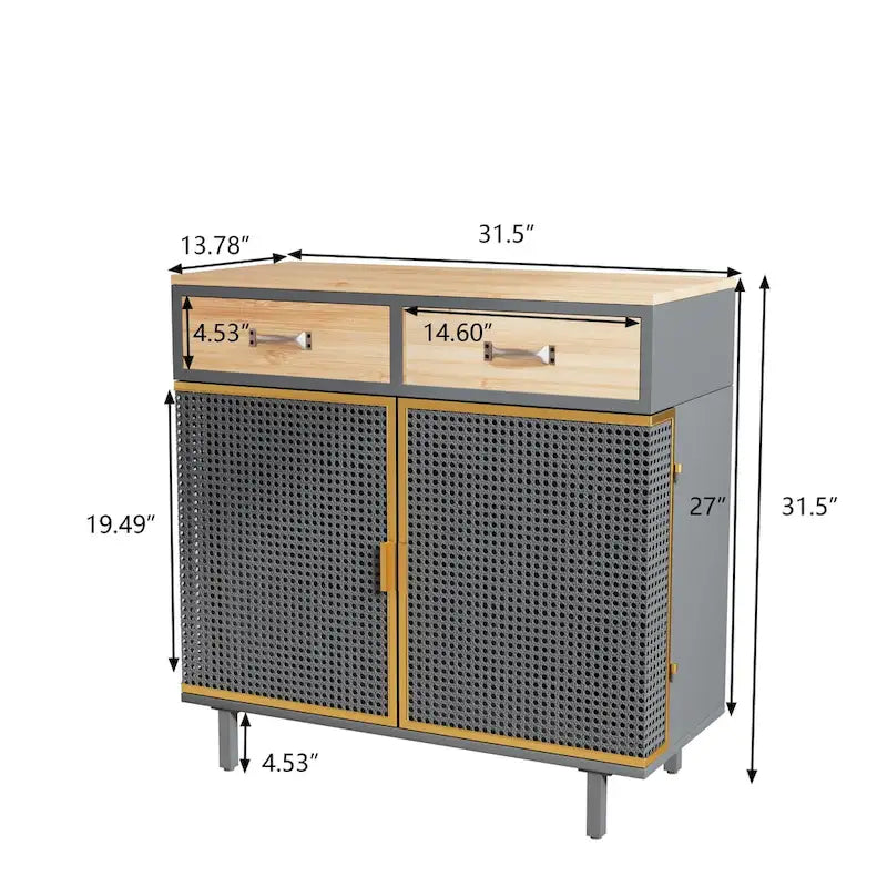 Modern Buffets Sideboard with Top Drawers, Freestanding Sideboard Storage Cabinet