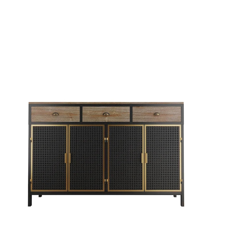 Modern Buffets Sideboard with Top Drawers, Freestanding Sideboard Storage Cabinet