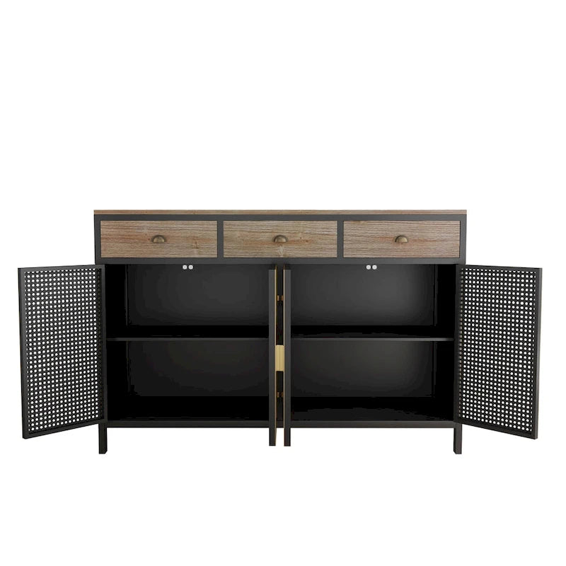 Modern Buffets Sideboard with Top Drawers, Freestanding Sideboard Storage Cabinet