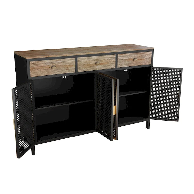 Modern Buffets Sideboard with Top Drawers, Freestanding Sideboard Storage Cabinet