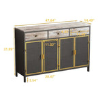 Modern Buffets Sideboard with Top Drawers, Freestanding Sideboard Storage Cabinet