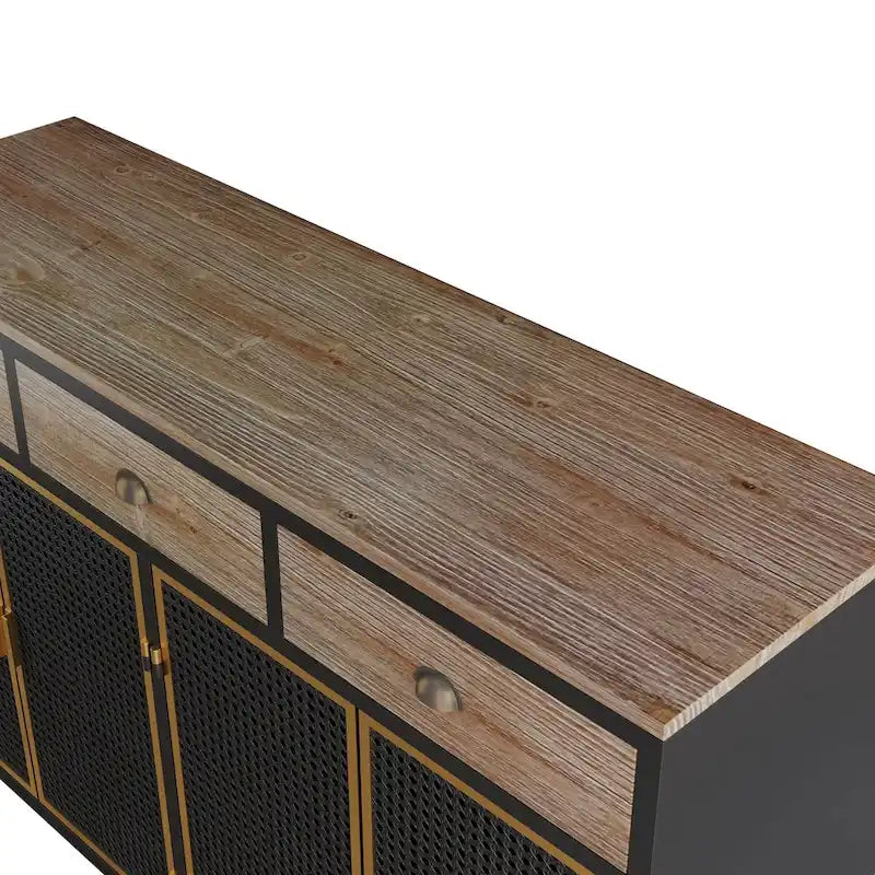Modern Buffets Sideboard with Top Drawers, Freestanding Sideboard Storage Cabinet