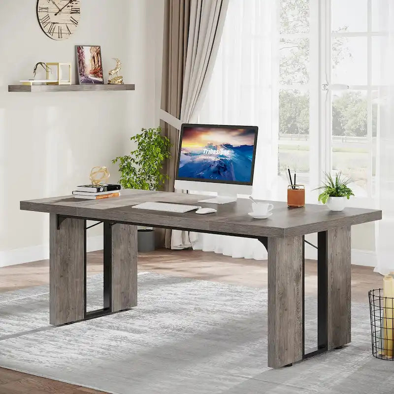 70.9 Executive Desk, Large Computer Office Desk Workstation