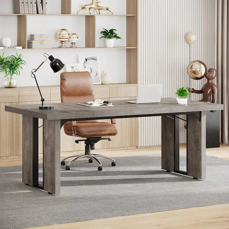 70.9 Executive Desk, Large Computer Office Desk Workstation