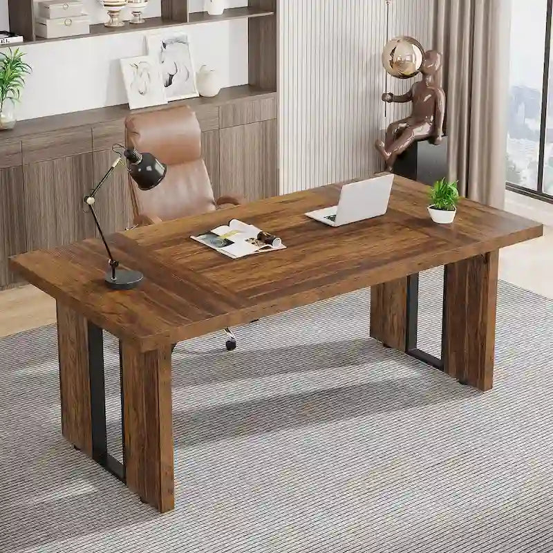 70.9 Executive Desk, Large Computer Office Desk Workstation