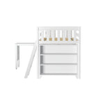 Max and Lily Twin-Size Low Loft w/ Pull-Out Desk and 3-Shelf Bookcases