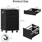 High Glossy File Cabinet - 17.72D x 15.75W x 25.59H