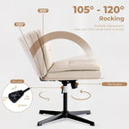 Large Size Armless Home Office Desk Chair No Wheels
