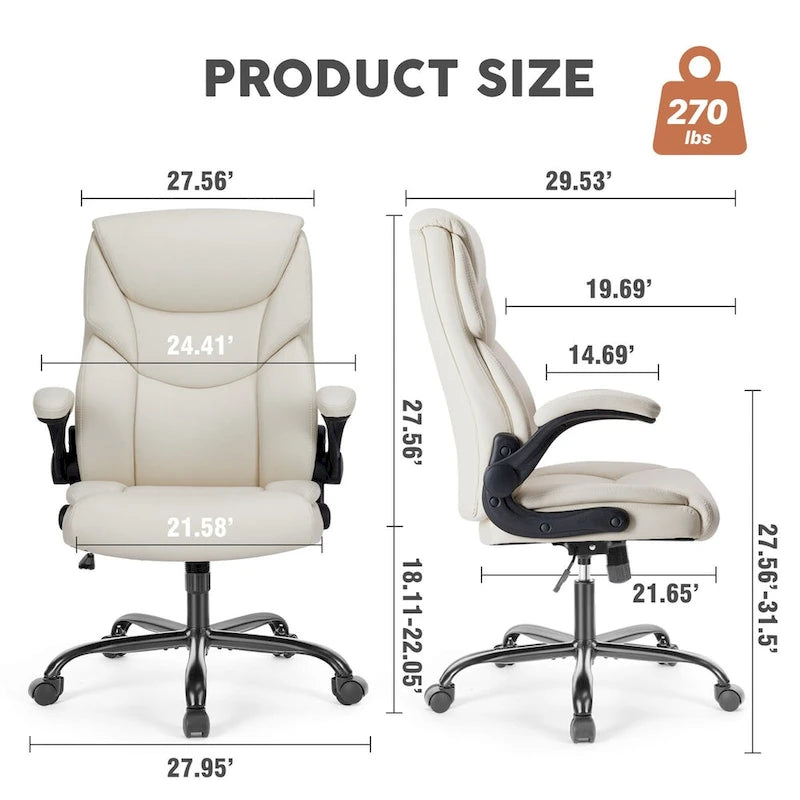 Flip-Up Armrest Adjustable Ergonomic Home Office chair