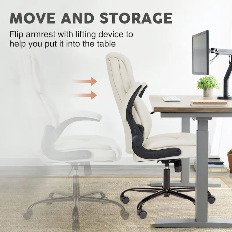 Flip-Up Armrest Adjustable Ergonomic Home Office chair