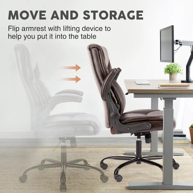Flip-Up Armrest Adjustable Ergonomic Home Office chair