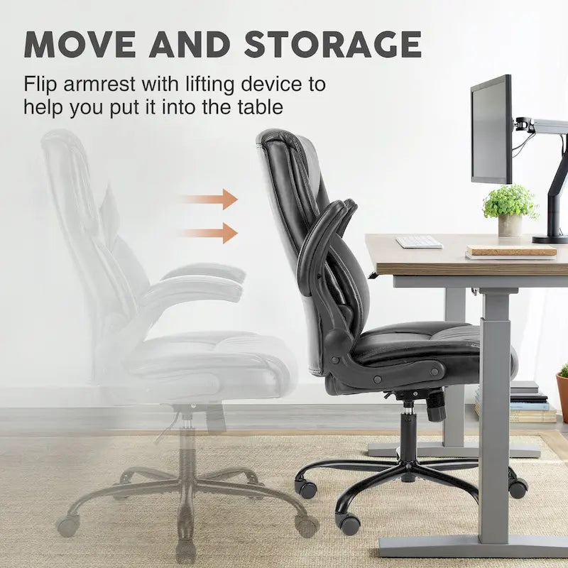 Flip-Up Armrest Adjustable Ergonomic Home Office chair