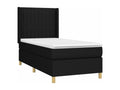 Meublori bed base with black mattress 90x190 cm fabric