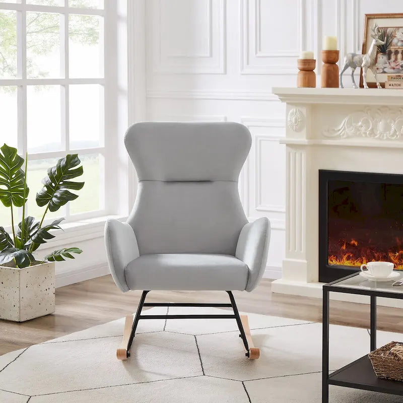 Teddy Fabric Rocking Chair for Living Room
