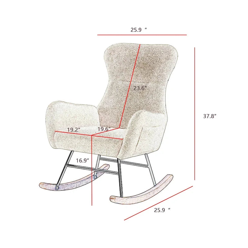 Teddy Fabric Rocking Chair for Living Room