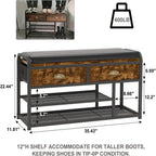 3 Tier Entryway Bench - 35.43D x 11.81W x 22.44H