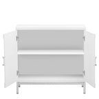 Storage Cabinet Accent Cabinet with Solid Wood Veneer and Metal Leg Frame for Living Room, Entryway