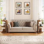 3-Tier Rustic Brown Semi Circle Side Table