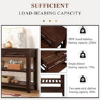 Console Sofa Table with 2 Storage Drawers and 2 Tiers Shelves