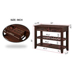 Console Sofa Table with 2 Storage Drawers and 2 Tiers Shelves