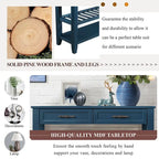 Console Sofa Table with 2 Storage Drawers and 2 Tiers Shelves