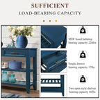 Console Sofa Table with 2 Storage Drawers and 2 Tiers Shelves