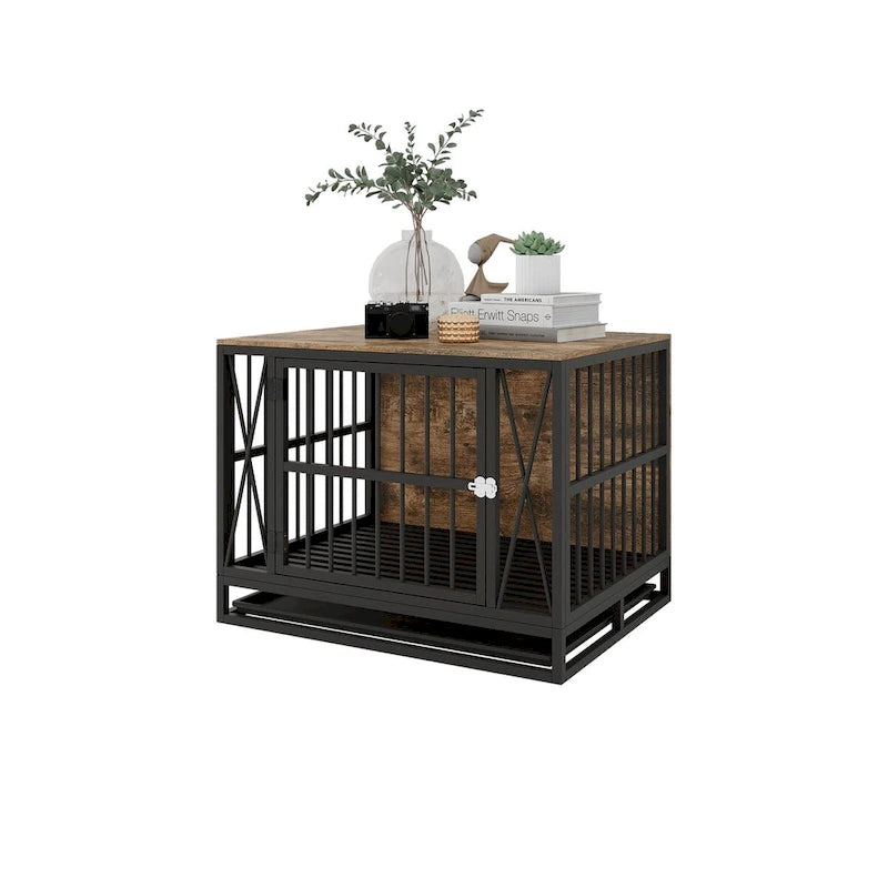 Dog Crate Furniture,32.67 Inches Dog Kennel for Dogs up to 70 lb,Removable Tray, Heavy-Duty Dog Cage End Table