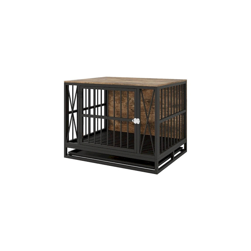 Dog Crate Furniture,32.67 Inches Dog Kennel for Dogs up to 70 lb,Removable Tray, Heavy-Duty Dog Cage End Table