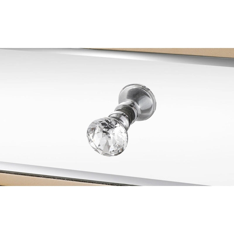 W 19.7 X D 15 X H 26 Champagne Mirror Three Extraction Cabinet, Multifunctional Bedside Table