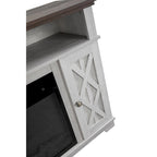 48 in. White TV Stand for TVs up to 55 in. with Electric Fireplace