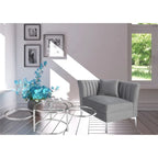 Modern Motion Clear Glass and Chorme Coffee Table
